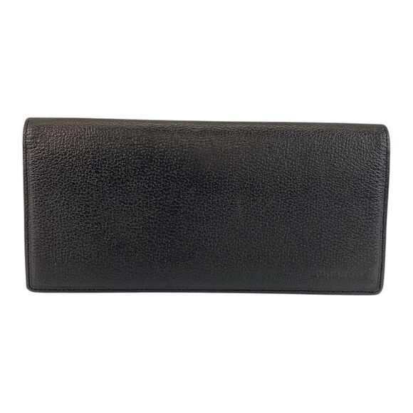 Burberry Check Pattern Leather Canvas Long Wallet